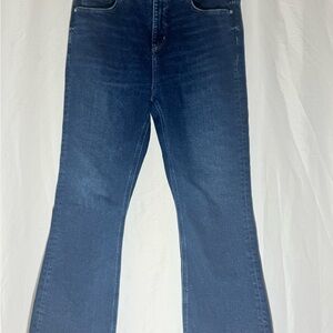 Women’s Loft High Rise Flare Crop Raw Hem Jean Size 30/10